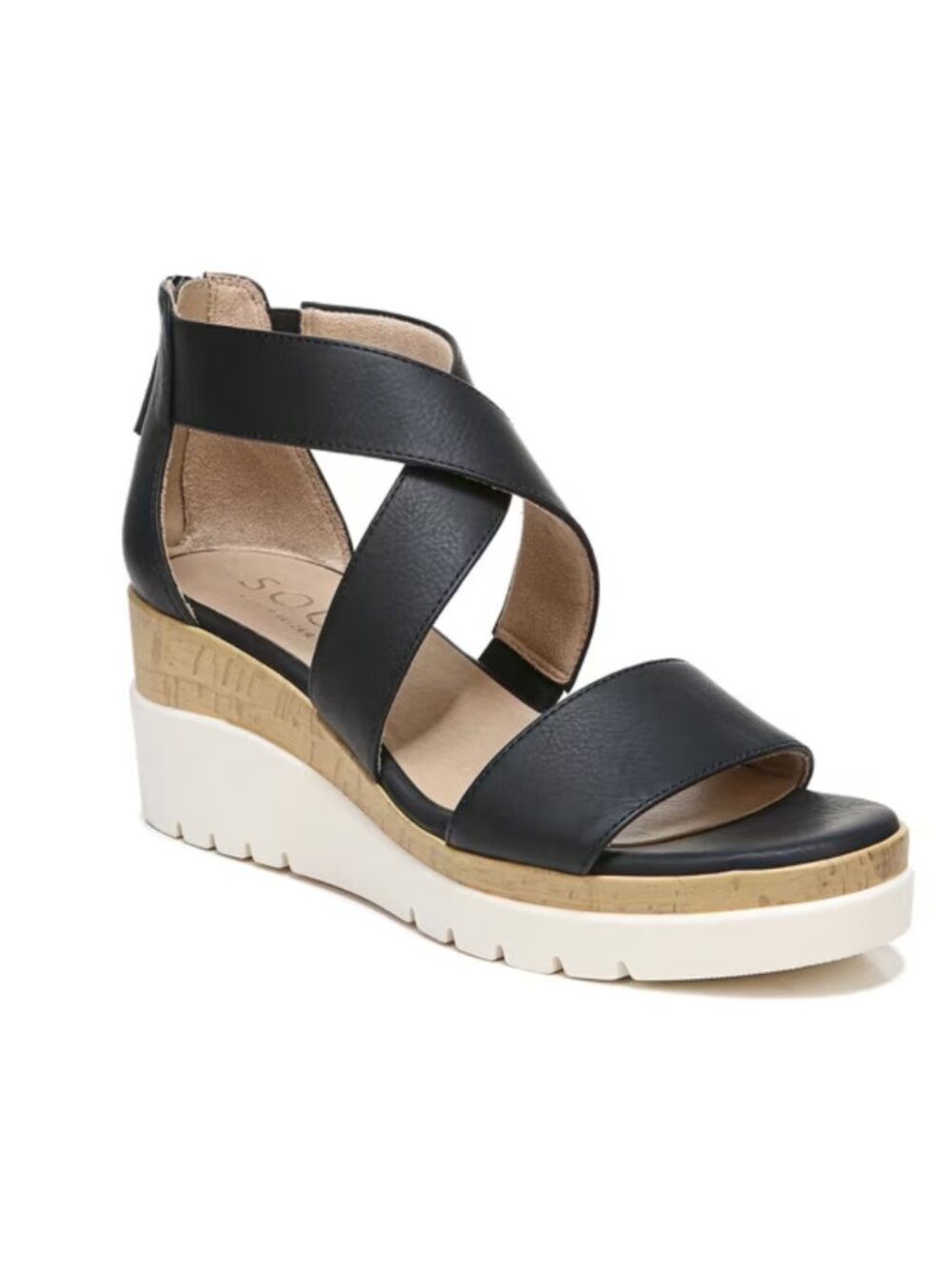 SOUL Naturalizer Goodtimes Wedge Sandals Black Women's - 9M